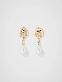 Bronte Shell Pearl Drop Earrings