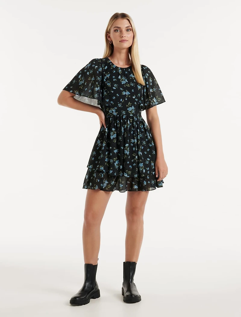 Kimmy Flutter Sleeve Mini Dress