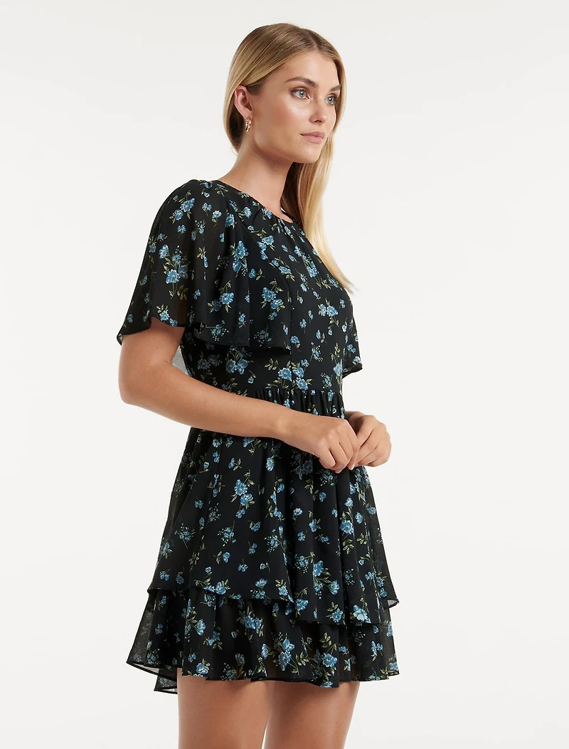 Kimmy Flutter Sleeve Mini Dress