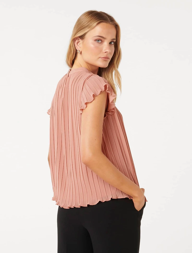 Hannah Flutter-Sleeve Blouse