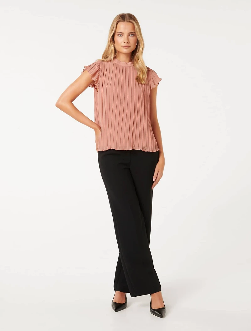 Hannah Flutter-Sleeve Blouse