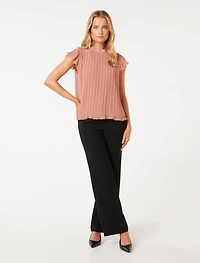Hannah Flutter-Sleeve Blouse