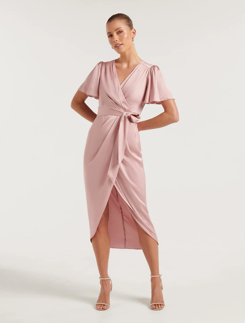 Carolina Petite Satin Midi Dress