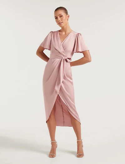Carolina Petite Satin Midi Dress