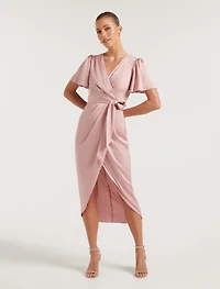 Carolina Petite Satin Midi Dress