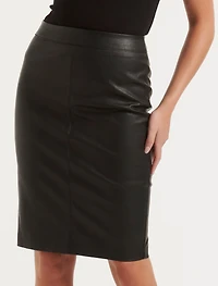 Carla Vegan Leather Midi Skirt