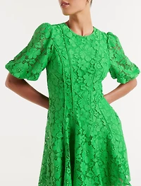Milly Lace-Trim Mini Dress