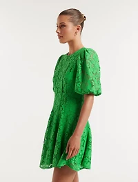 Milly Lace-Trim Mini Dress
