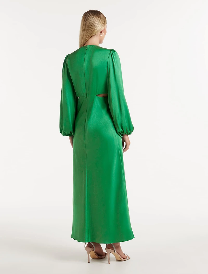 Giselle Cut Out Satin Midi Dress