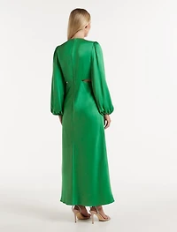 Giselle Cut Out Satin Midi Dress