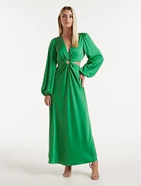 Giselle Cut Out Satin Midi Dress