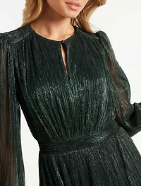 Goldie Long Sleeve Plisse Mini Dress