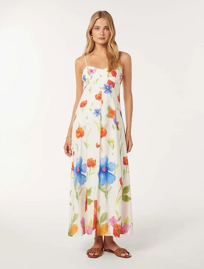 Vayda Strap Midi Sun Dress