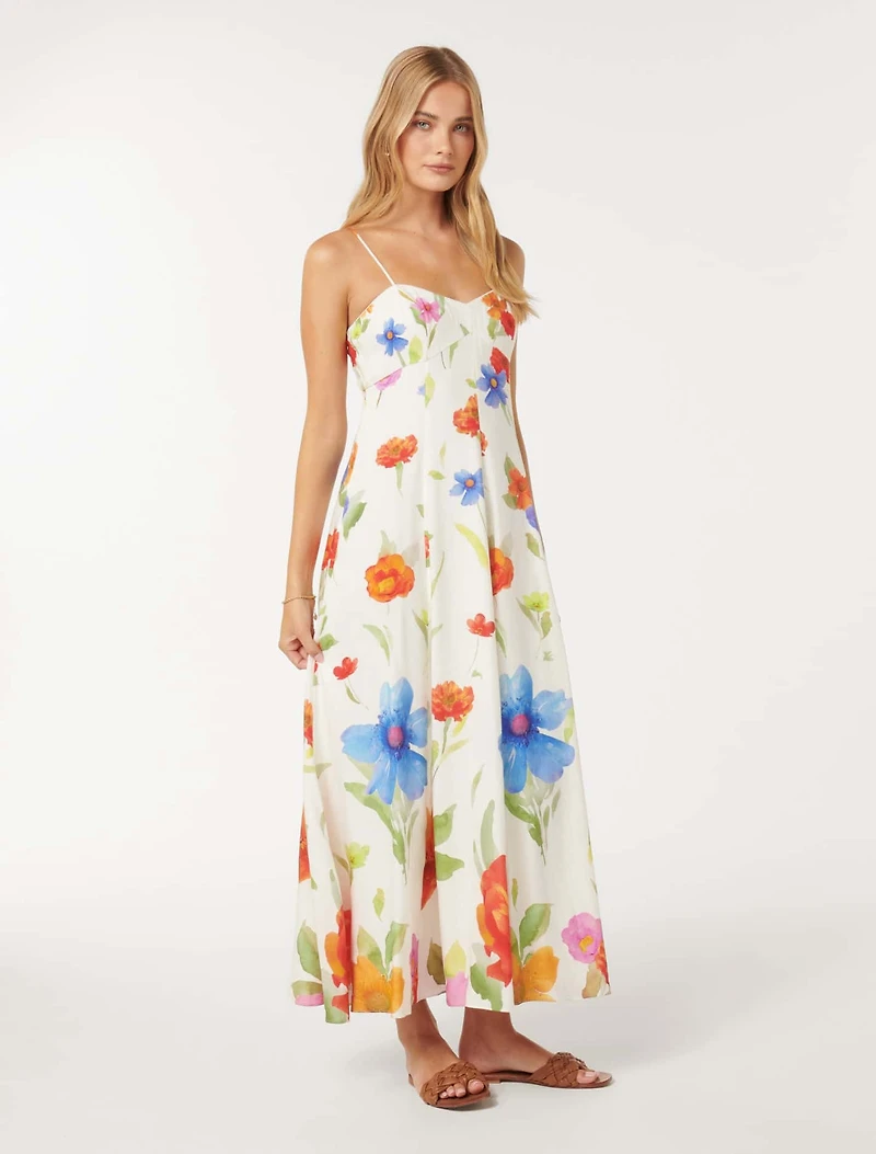Vayda Strap Midi Sun Dress