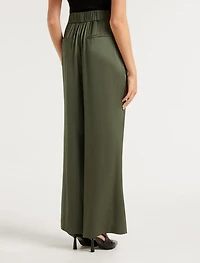 Alora Petite Satin Wide Leg Pants