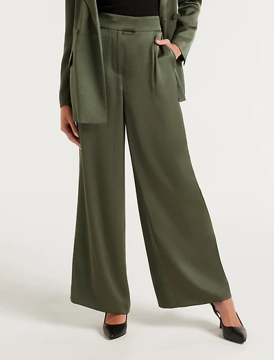 Alora Petite Satin Wide Leg Pants
