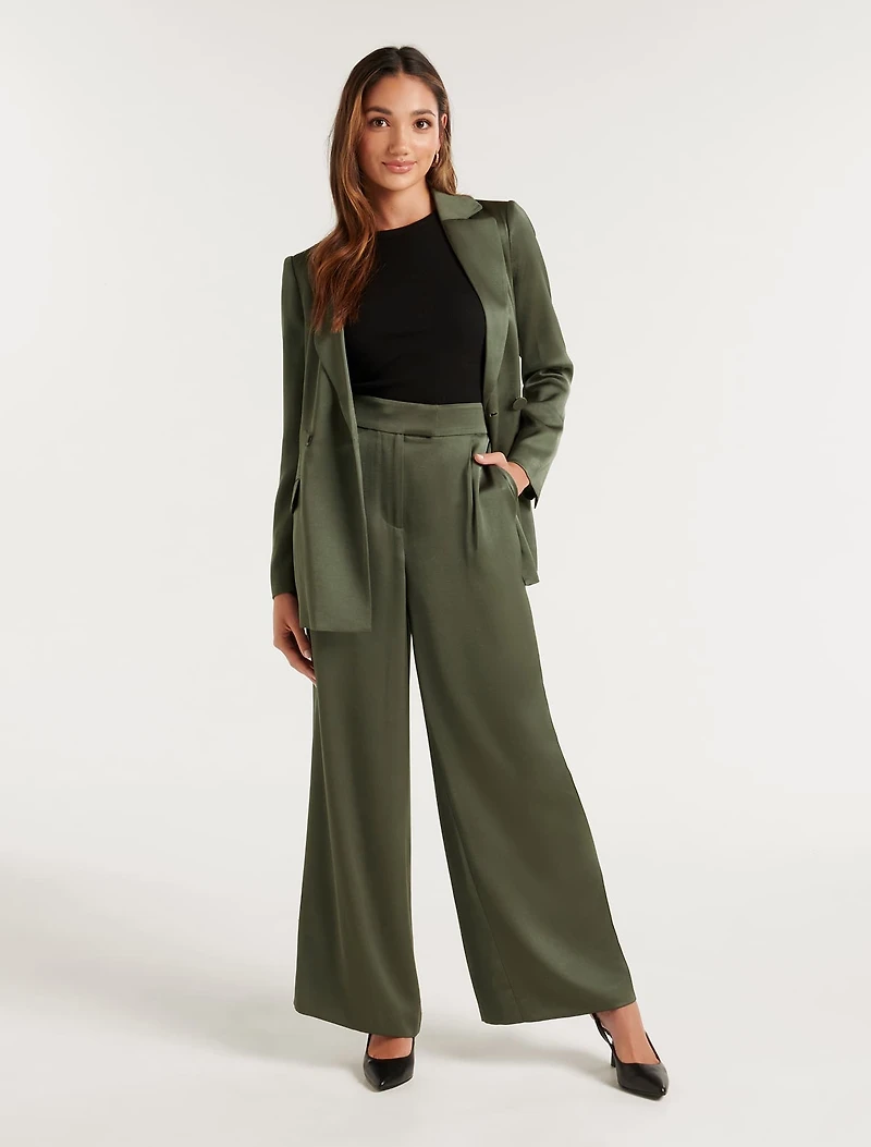 Alora Petite Satin Wide Leg Pants