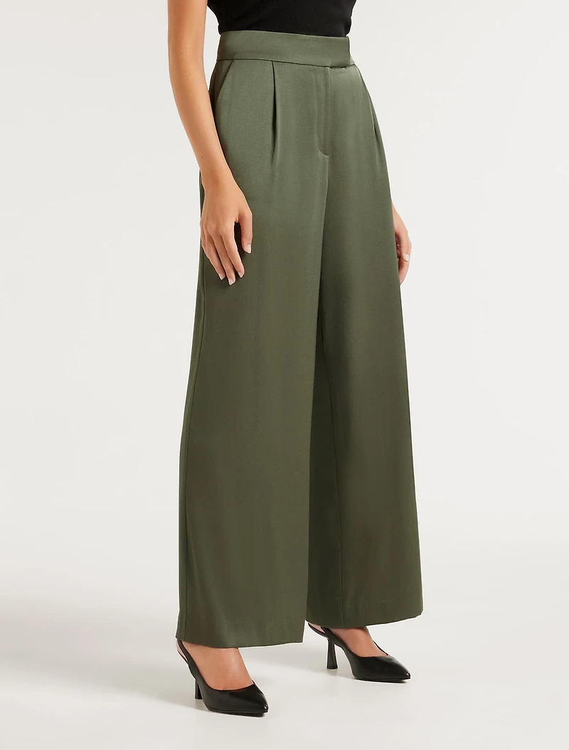 Alora Petite Satin Wide Leg Pants