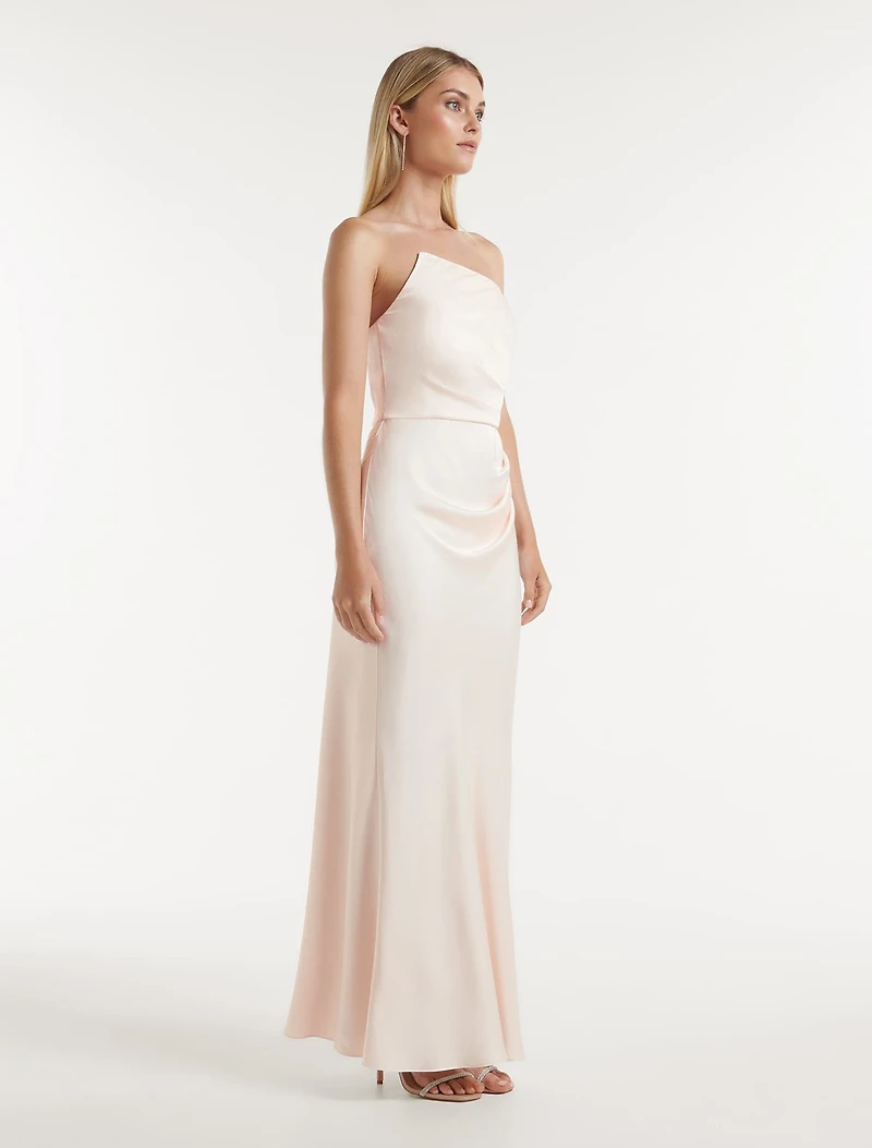 Wesley Asymm Strapless Maxi