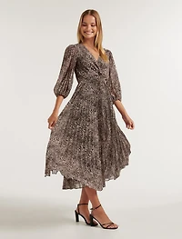 Viviana Twist Front Pleated Midi