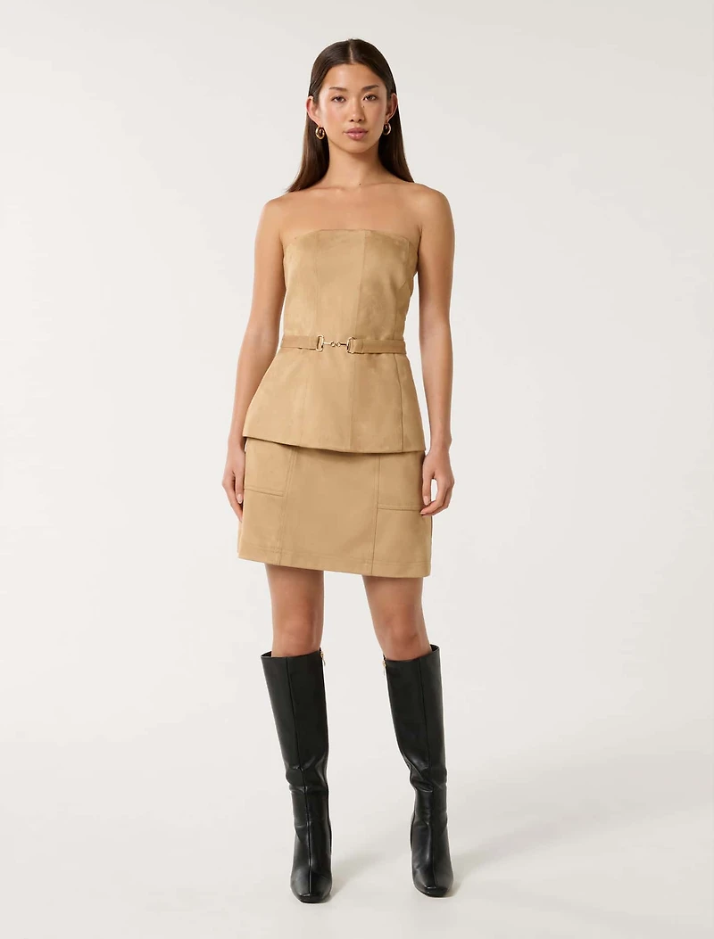 Leah Vegan Suede Mini Skirt