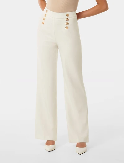 Sara Button Wide Leg Pant