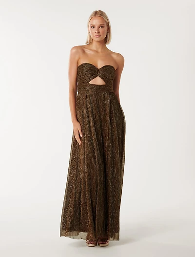 Andy Strapless Plisse Maxi Dress