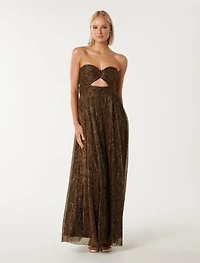 Andy Strapless Plisse Maxi Dress