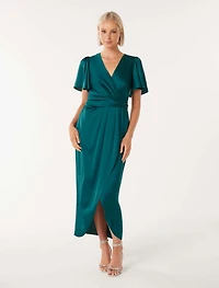 Estelle Flutter Sleeve Midi Dress