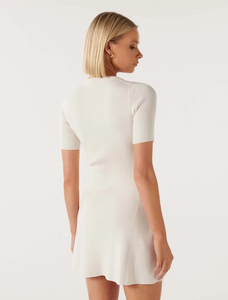 Jolie S/S Button Down Mini Knit Dress