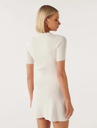 Jolie S/S Button Down Mini Knit Dress