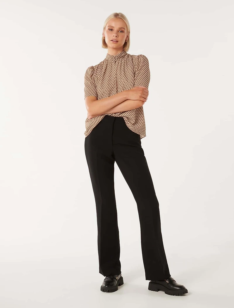 Dana Keyhole Short Sleeve Blouse