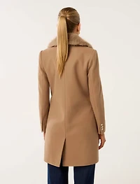 Lucinda Short Fur Collar Coat