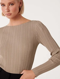 Evie Long Sleeve Rib Knit Top