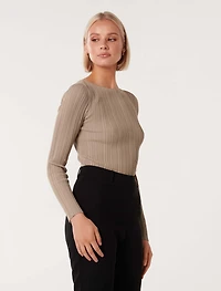 Evie Long Sleeve Rib Knit Top