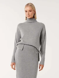 Mia Relaxed Roll Neck Knit Jumper