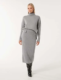 Mia Relaxed Roll Neck Knit Jumper
