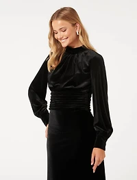 Viola Velvet Keyhole Top