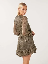 Goldie Long Sleeve Plisse Mini