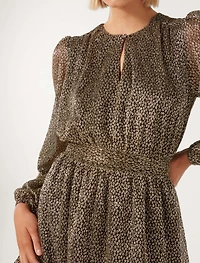 Goldie Long Sleeve Plisse Mini