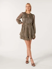 Goldie Long Sleeve Plisse Mini