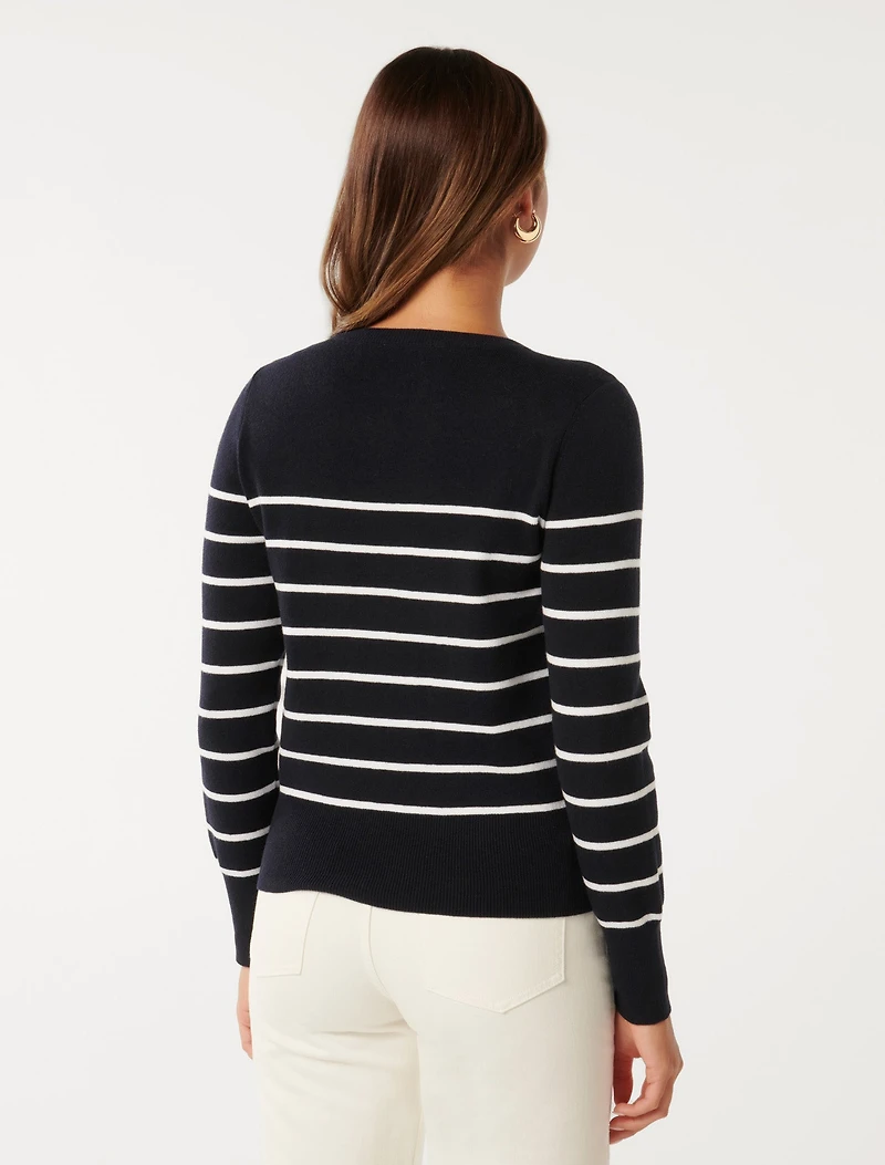 Kim Bretton Striped Knit Jumper