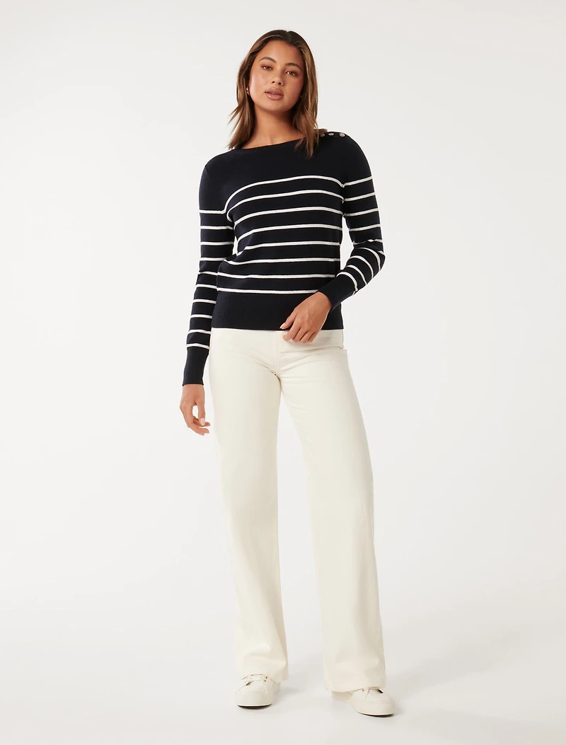 Kim Bretton Striped Knit Jumper