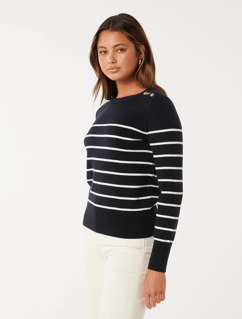 Kim Bretton Striped Knit Jumper