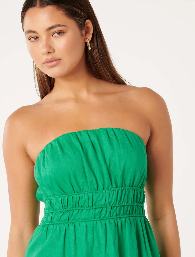 Romie Strapless Piping Midi