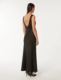 Cameron V Neck Satin Maxi
