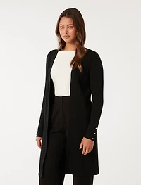 Daphne Long Line Ribbed Cardigan