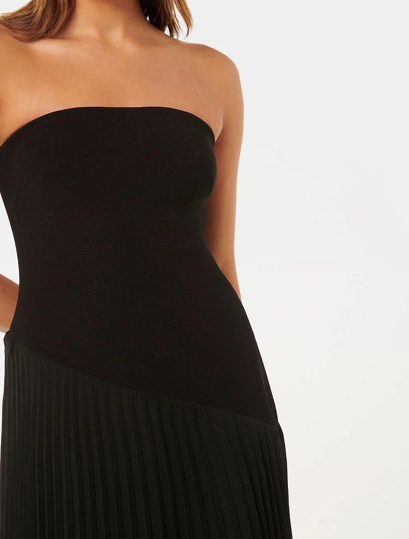 Capri Strapless Pleat Midi