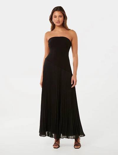 Capri Strapless Pleat Midi