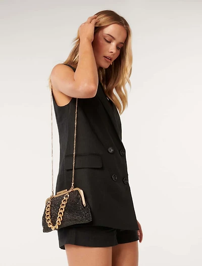 Abigail Frame Embellished Clutch - Signature